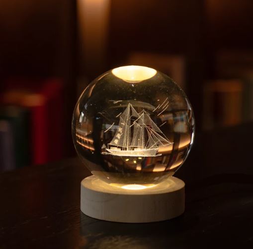 lampara esfera cristal 3D