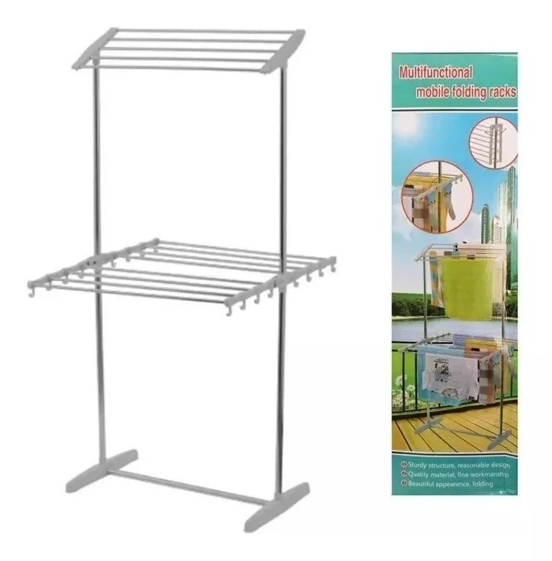 TENDEDERO DE ROPA 2 NIVELES PLEGABLE