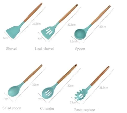 Set De 12 Utensilios De Cocina Silicona